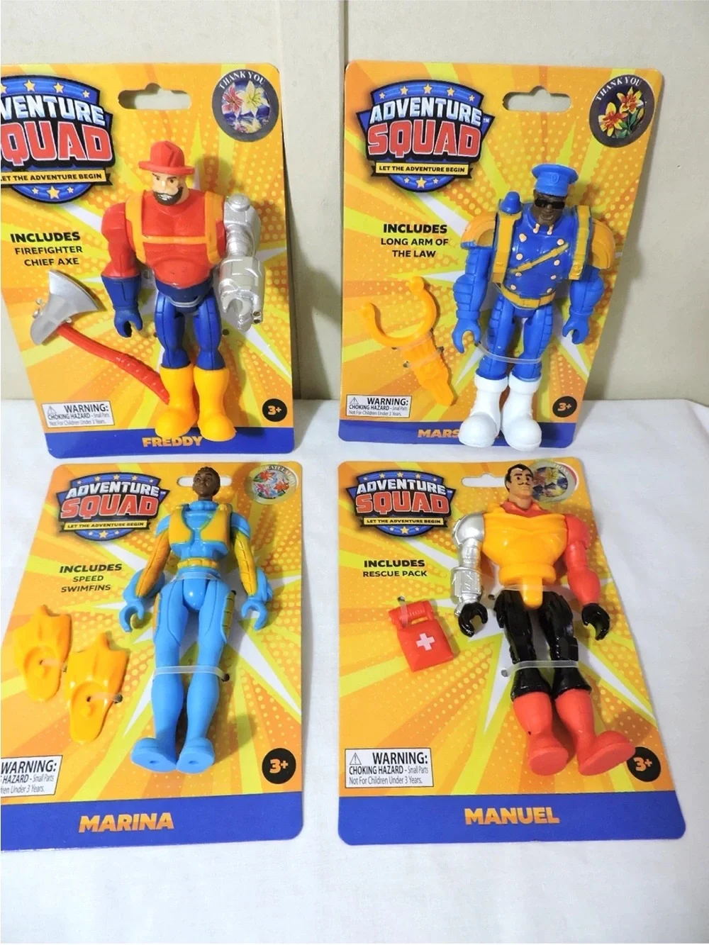 Compete 4 Team Set Adventure Squad Action Figures Rescue Heros Fireman EMT Sea